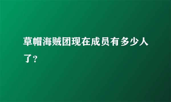 草帽海贼团现在成员有多少人了？