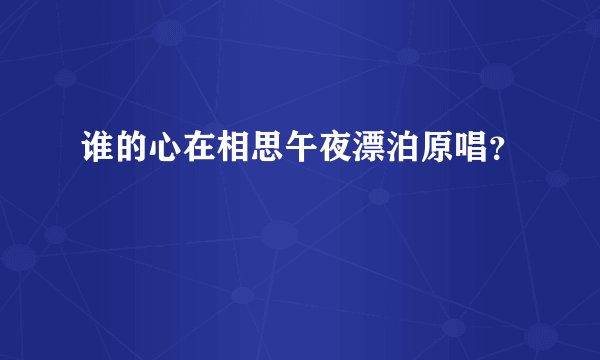 谁的心在相思午夜漂泊原唱？