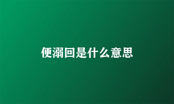 便溺回是什么意思
