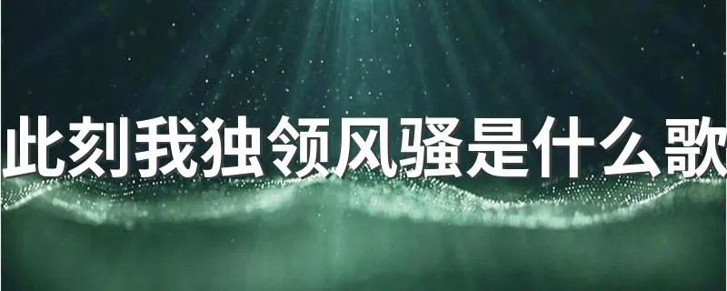 此刻我独领风骚是什么歌 此刻我独领风骚是出处