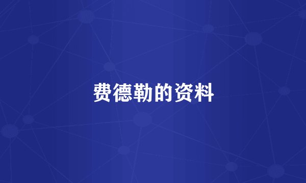 费德勒的资料