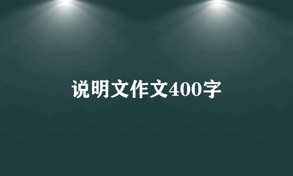 说明文作文400字