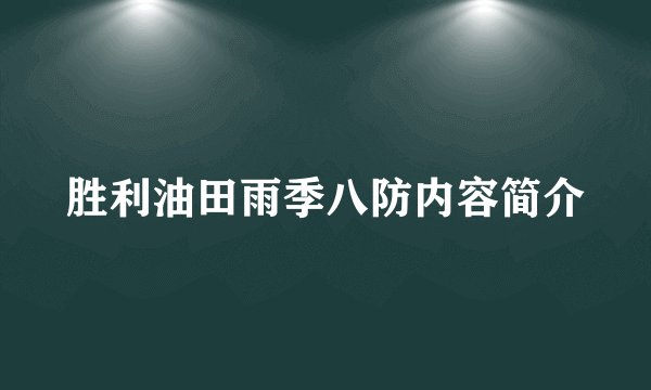 胜利油田雨季八防内容简介