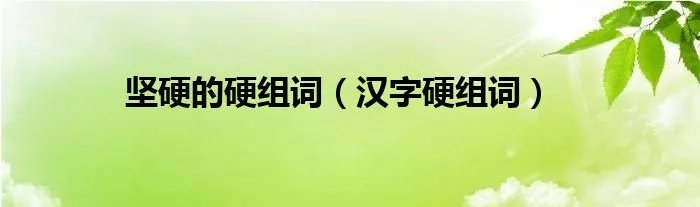 坚硬的硬组词（汉字硬组词）