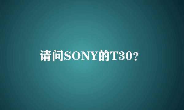 请问SONY的T30?