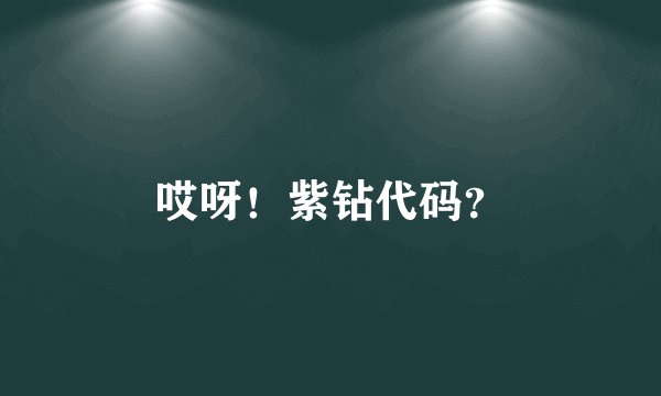 哎呀！紫钻代码？