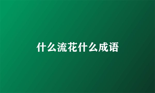 什么流花什么成语