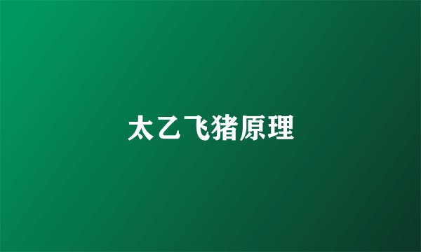 太乙飞猪原理
