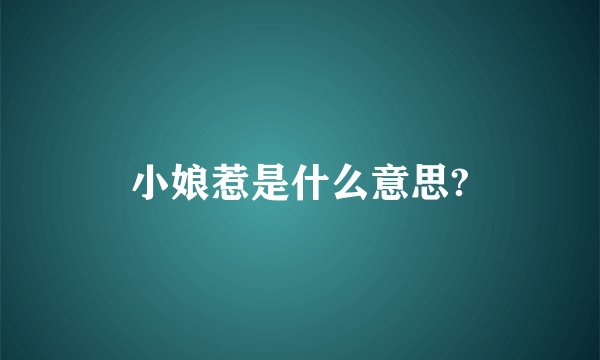 小娘惹是什么意思?