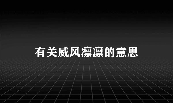 有关威风凛凛的意思