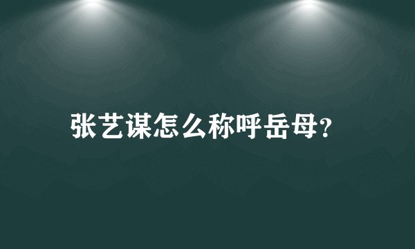 张艺谋怎么称呼岳母？