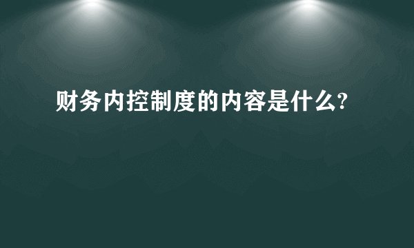 财务内控制度的内容是什么?