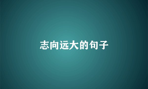 志向远大的句子