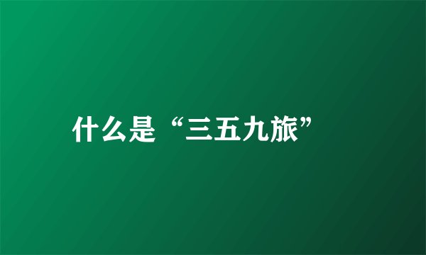 什么是“三五九旅”﹖