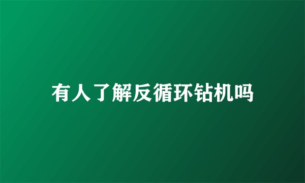 有人了解反循环钻机吗