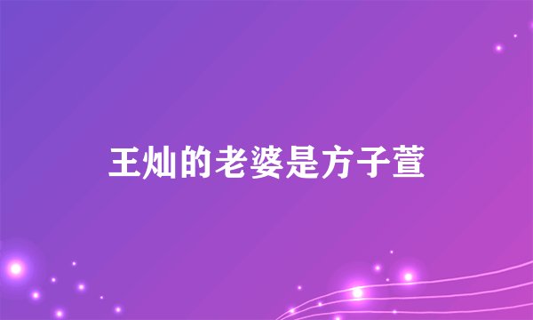 王灿的老婆是方子萱