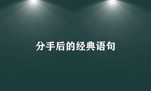 分手后的经典语句