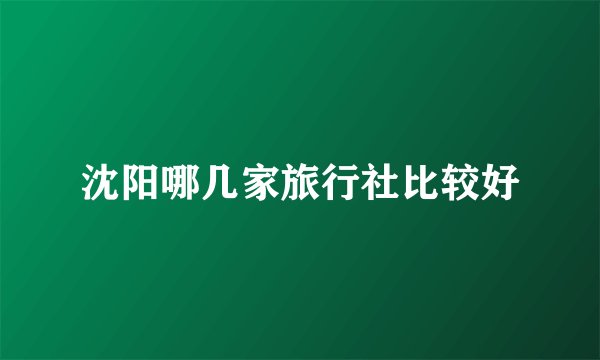 沈阳哪几家旅行社比较好