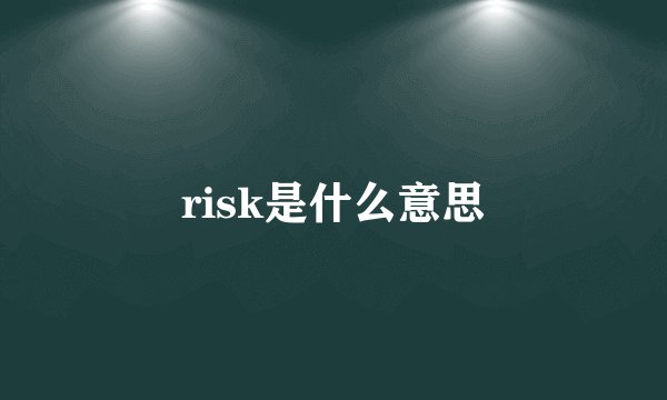 risk是什么意思