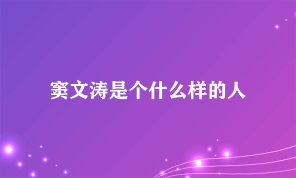 窦文涛是个什么样的人