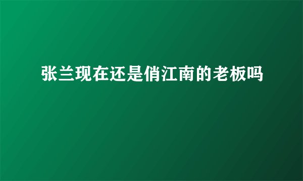 张兰现在还是俏江南的老板吗
