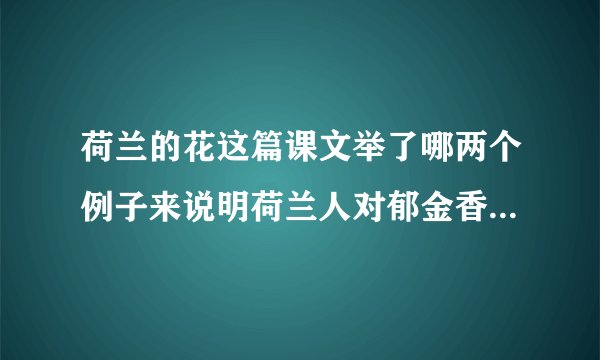 荷兰的花这篇课文举了哪两个例子来说明荷兰人对郁金香的痴迷的?