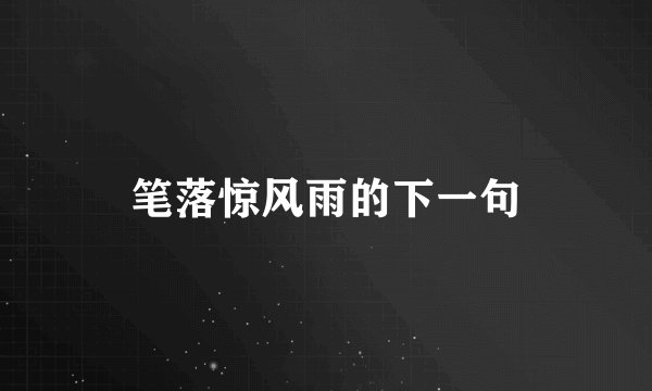 笔落惊风雨的下一句