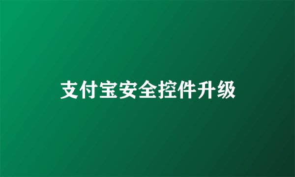 支付宝安全控件升级