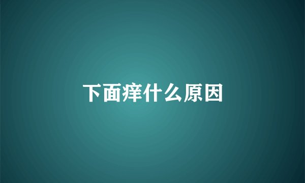下面痒什么原因