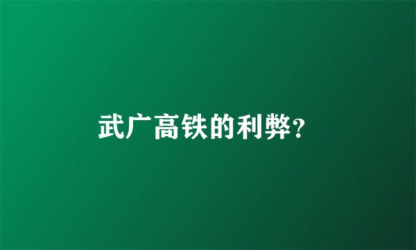 武广高铁的利弊？