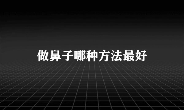 做鼻子哪种方法最好