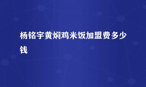 杨铭宇黄焖鸡米饭加盟费多少钱