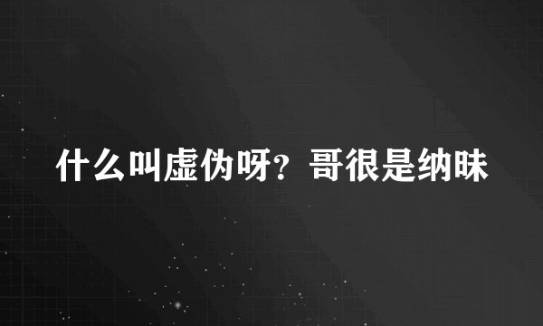 什么叫虚伪呀？哥很是纳昧