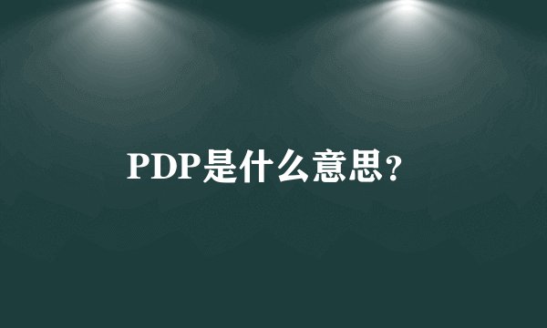 PDP是什么意思?