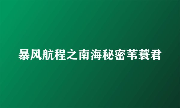 暴风航程之南海秘密苇蓑君
