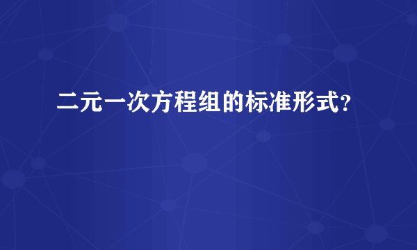 二元一次方程组的标准形式？