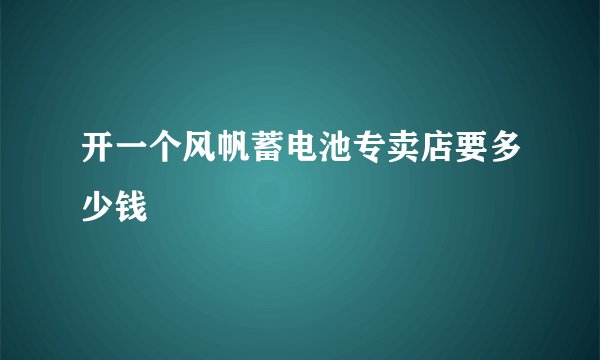 开一个风帆蓄电池专卖店要多少钱