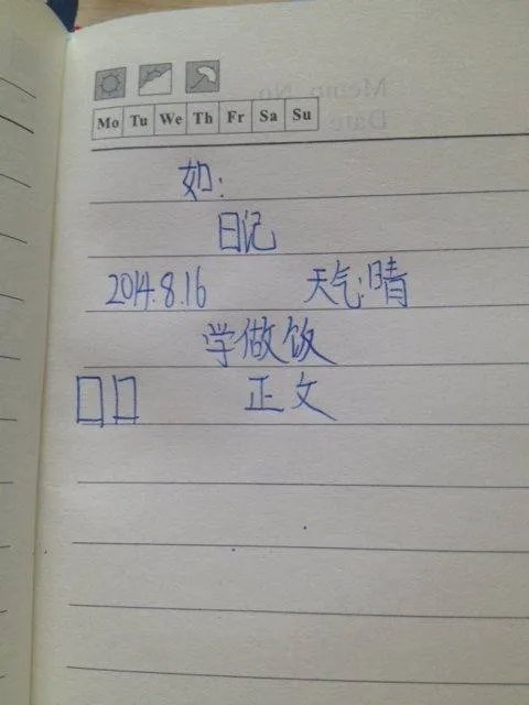 写日记的正确格式图片？