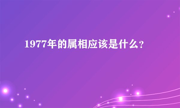 1977年的属相应该是什么？