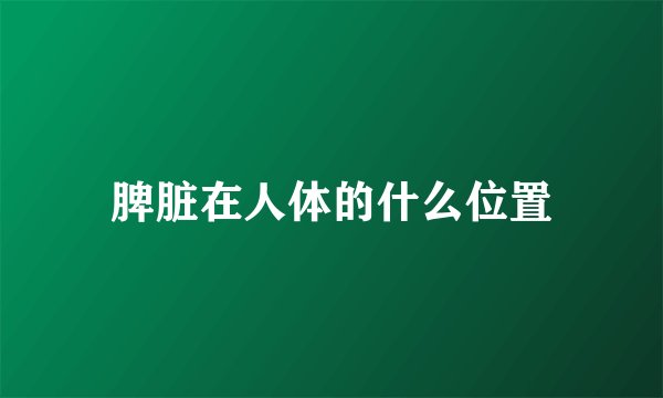 脾脏在人体的什么位置