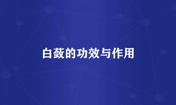白蔹的功效与作用