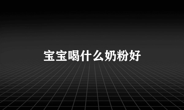 宝宝喝什么奶粉好
