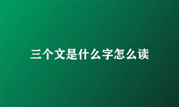 三个文是什么字怎么读