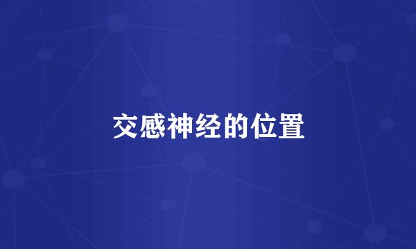 交感神经的位置
