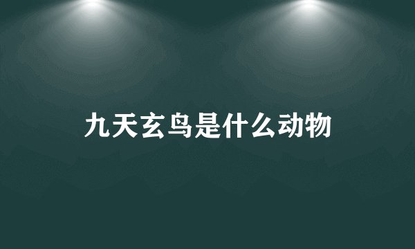 九天玄鸟是什么动物