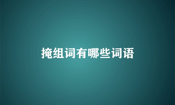 掩组词有哪些词语