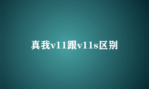 真我v11跟v11s区别