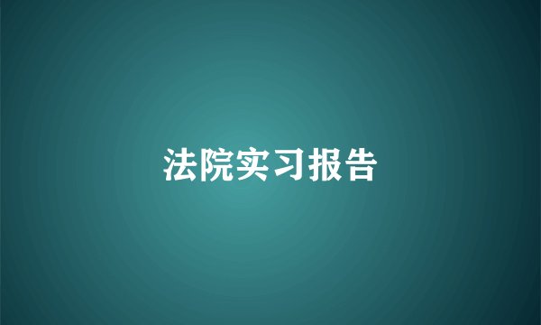 法院实习报告