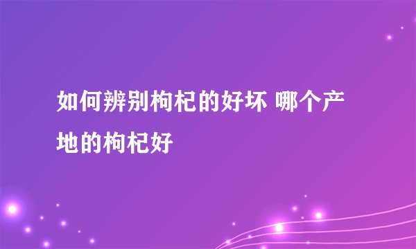 如何辨别枸杞的好坏 哪个产地的枸杞好