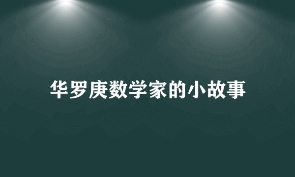 华罗庚数学家的小故事